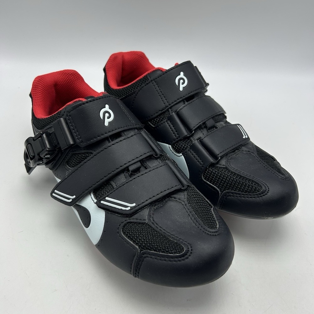 Peloton Cycling Shoes Womens 8 Original Indoor Bike Shoes Black White Red EU 39
